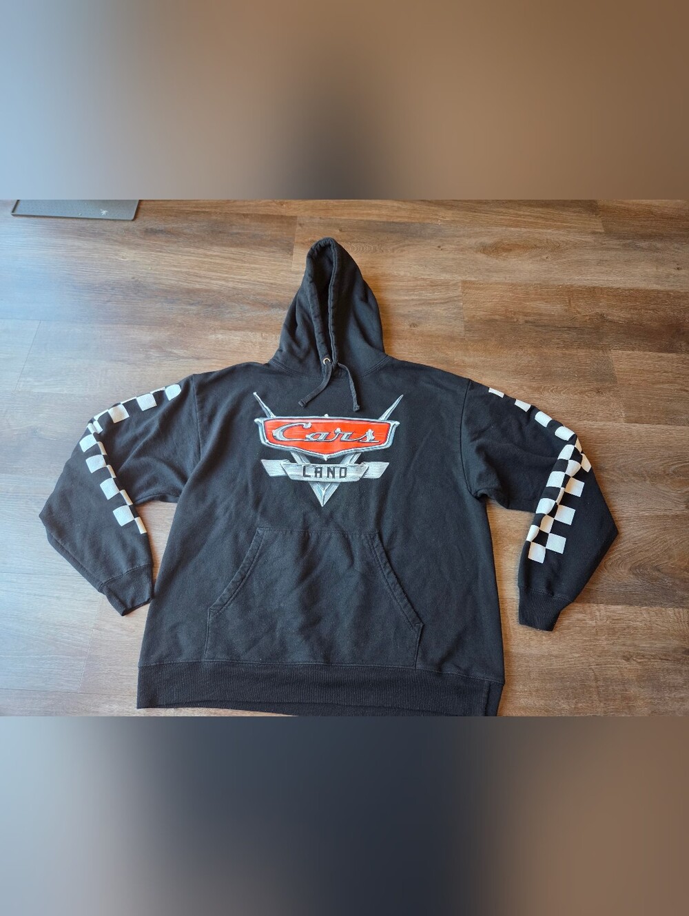 Disney Parks Cars Land Lightening McQueen Black Graphic Sweatshirt Hoodie Adult